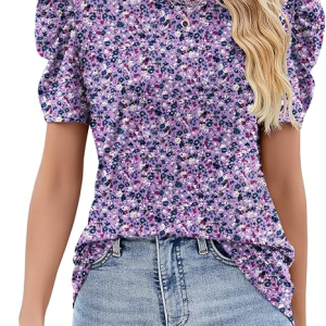 Puff Short Sleeve Shirt for Women